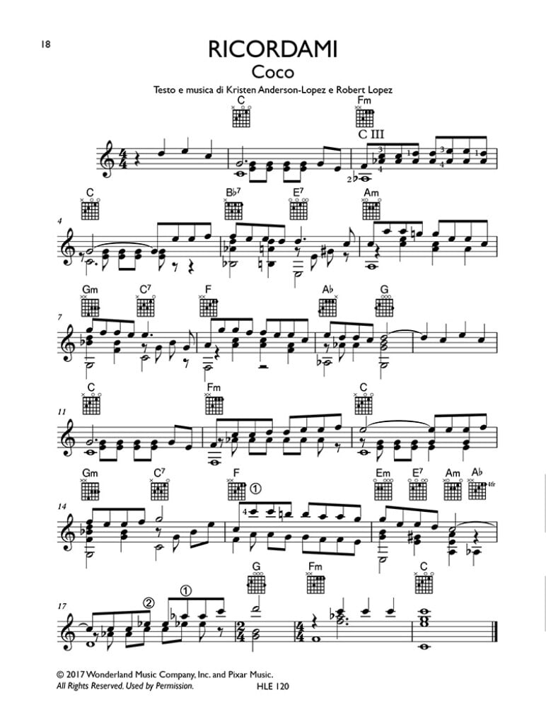 Disney - 8 brani arrangiati per chitarra
